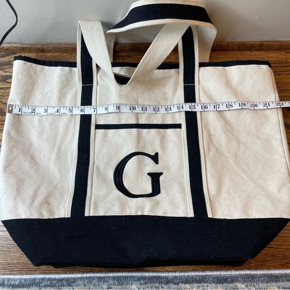 Canvas Tote Bag with Black Trim - Picture 4 of 5
